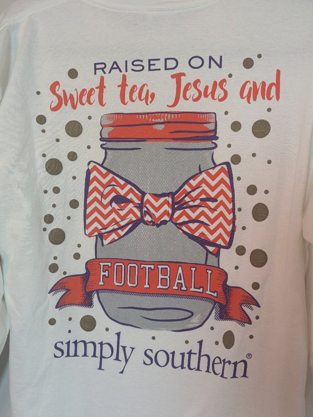 Simply Southern Sweet Tea Jesus & Football Long Sleeve WOmens Large